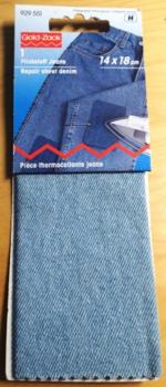 Flickstoff Jeans, aufbügelbar, 12 x 45cm, hellblau